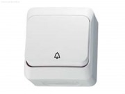  CEDAR PLUS N101C wall mounted 1P switch with bell symbol, IP44, white